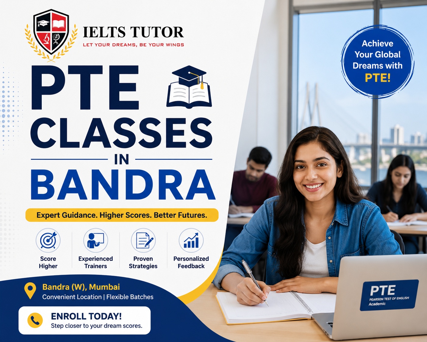 PTE Classes in Bandra at IELTS Tutor - professional English proficiency training near Bandra Railway Station